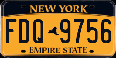 NY license plate FDQ9756