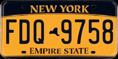 NY license plate FDQ9758