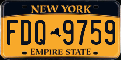 NY license plate FDQ9759
