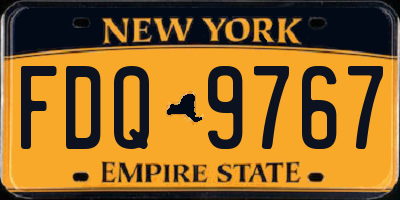 NY license plate FDQ9767