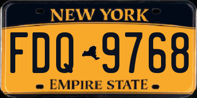 NY license plate FDQ9768