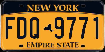 NY license plate FDQ9771