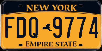 NY license plate FDQ9774