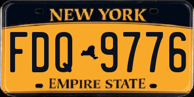 NY license plate FDQ9776