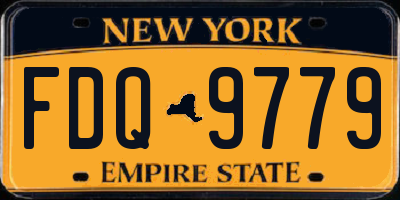 NY license plate FDQ9779