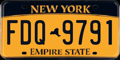 NY license plate FDQ9791