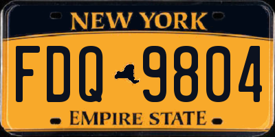 NY license plate FDQ9804