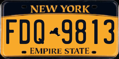 NY license plate FDQ9813