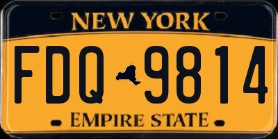 NY license plate FDQ9814
