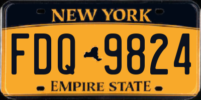 NY license plate FDQ9824