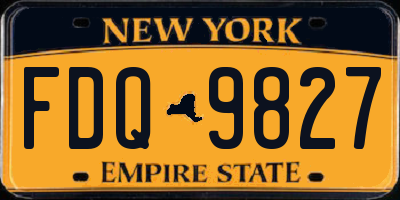 NY license plate FDQ9827