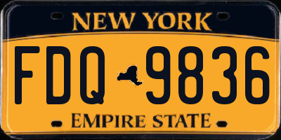 NY license plate FDQ9836