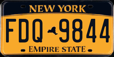 NY license plate FDQ9844
