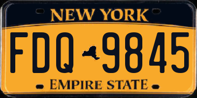 NY license plate FDQ9845