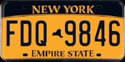 NY license plate FDQ9846