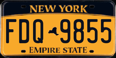 NY license plate FDQ9855
