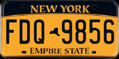 NY license plate FDQ9856