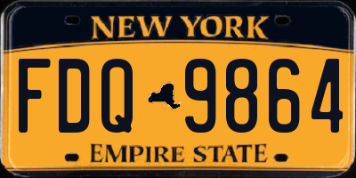 NY license plate FDQ9864