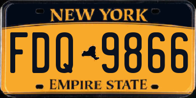 NY license plate FDQ9866