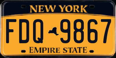 NY license plate FDQ9867