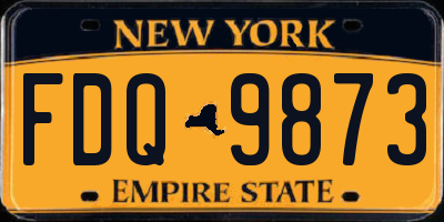 NY license plate FDQ9873