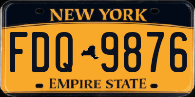 NY license plate FDQ9876