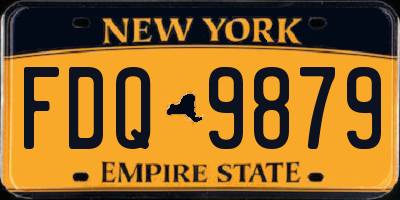 NY license plate FDQ9879
