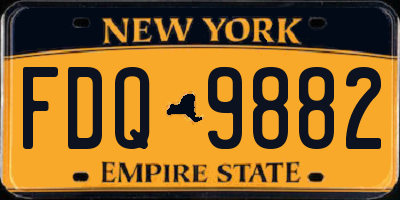 NY license plate FDQ9882
