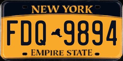 NY license plate FDQ9894