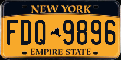 NY license plate FDQ9896