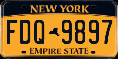NY license plate FDQ9897