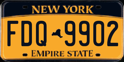 NY license plate FDQ9902