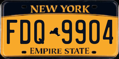 NY license plate FDQ9904
