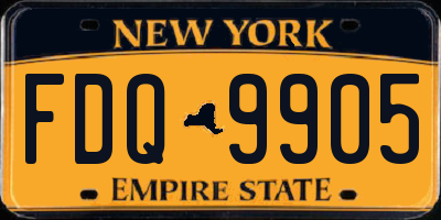 NY license plate FDQ9905