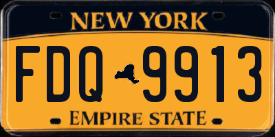 NY license plate FDQ9913