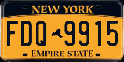 NY license plate FDQ9915