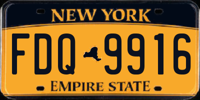NY license plate FDQ9916