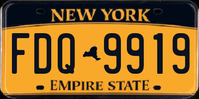 NY license plate FDQ9919