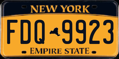 NY license plate FDQ9923