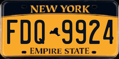 NY license plate FDQ9924