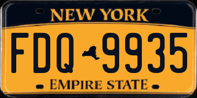 NY license plate FDQ9935