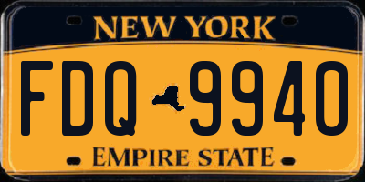 NY license plate FDQ9940