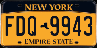 NY license plate FDQ9943