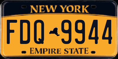NY license plate FDQ9944