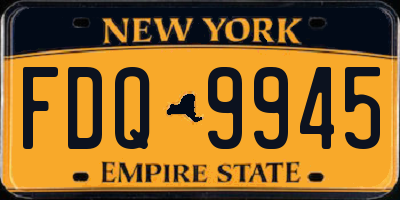 NY license plate FDQ9945