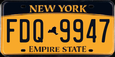 NY license plate FDQ9947