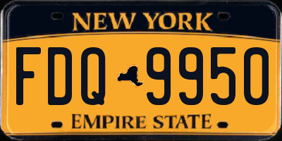 NY license plate FDQ9950