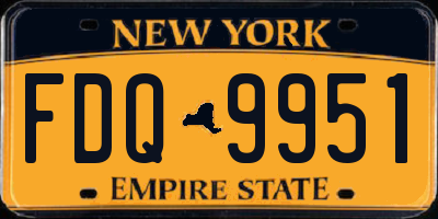 NY license plate FDQ9951