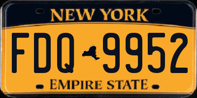 NY license plate FDQ9952