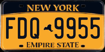 NY license plate FDQ9955